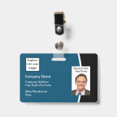 Modern Employe Company Logo ID Badge (Voorzijde met clip)