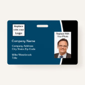 Modern Employe Company Logo ID Badge (Achterkant)