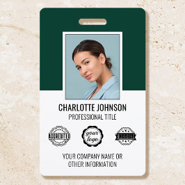 Modern Employee Business ID Security Pass Groen Badge