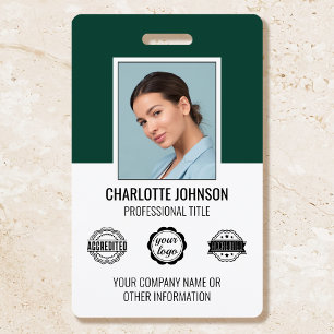 Modern Employee Business ID Security Pass Groen Badge