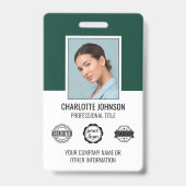 Modern Employee Business ID Security Pass Groen Badge (Voorzijde)