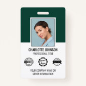 Modern Employee Business ID Security Pass Groen Badge (Voorkant)