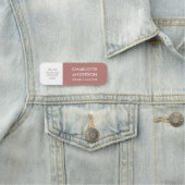 Modern Employee Custom Logo Desert Roos Naamplaatje (In situ)