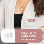 Modern Employee Custom Logo Desert Roos Naamplaatje