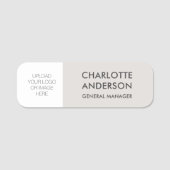 Modern Employee Custom Logo Lichtgrijs Naamplaatje (Voorkant)