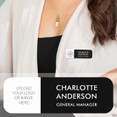 Modern Employee Custom Logo Zwart Wit Naamplaatje