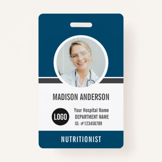 Modern Employee ID Name Photo Badge (Voorkant)