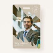 Modern Employee Photo ID Company Security QR Badge (Voorkant)