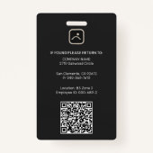 Modern Employee Photo ID Company Security QR Badge (Achterkant)