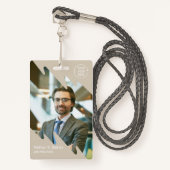 Modern Employee Photo ID Company Security QR Badge (Voorkant met draagriem)