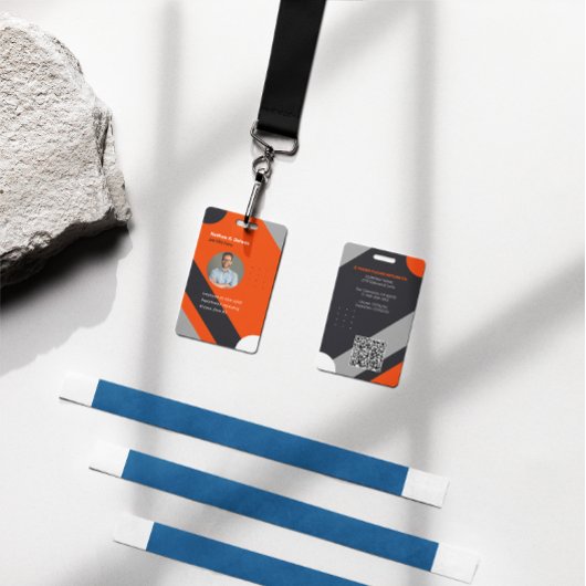 Modern Employee Photo ID Company Security QR Badge