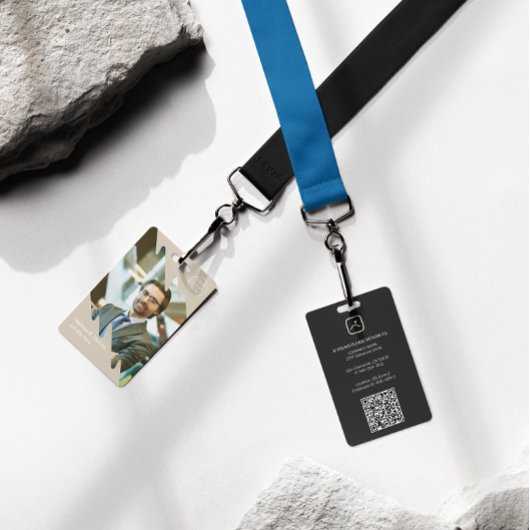 Modern Employee Photo ID Company Security QR Badge