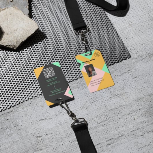 Modern Employee Photo ID Company Security QR Badge