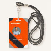 Modern Employee Photo ID Company Security QR Badge (Voorkant met draagriem)