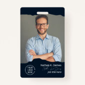 Modern Employee Photo ID Company Security QR Badge (Voorkant)