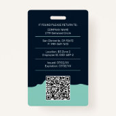Modern Employee Photo ID Company Security QR Badge (Achterkant)
