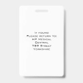 Modern Employee Photo ID Kaart Business QR Logo Badge (Back)