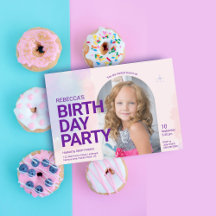 Modern en Bold Birthday Invitation Kaart voor GIrl