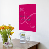 Modern en Bold Magenta Bruiloft Welkom Folie Afdrukken (Laag (Keuken))