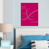 Modern en Bold Magenta Bruiloft Welkom Folie Afdrukken (Insitu (Slaapkamer))