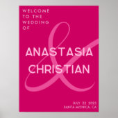 Modern en Bold Magenta Bruiloft Welkom Poster (Voorkant)