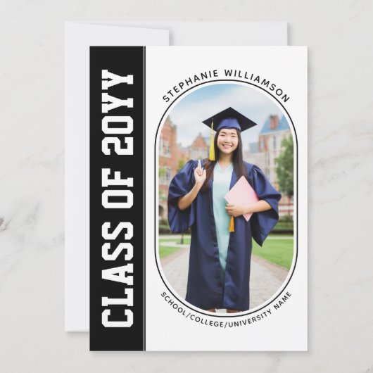 Modern en Bold Pharmacy School Afstuderen Foto Kaart (Achterkant)