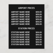 Modern en Bold, Taxi Bedrijf met Prijslijst Flyer (Achterkant)