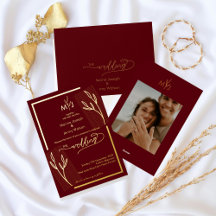 Modern en chic dieprood schuinschrift trouwfeest