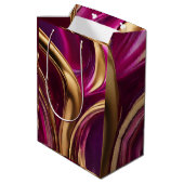 Modern en Chic-Fuchsia Paarse en Goud- Medium Cadeauzakje (Achterkant Gekanteld)