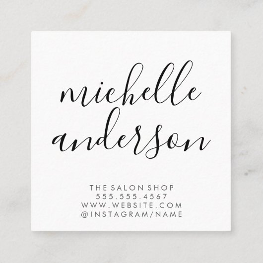 Modern en Chic Makeup Vierkante Visitekaartje (Achterkant)