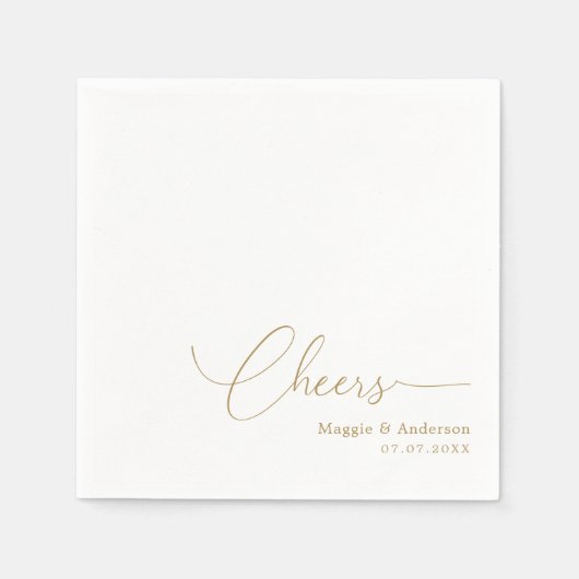 Modern en chic: persoonlijke bruiloft servet (Voorkant)