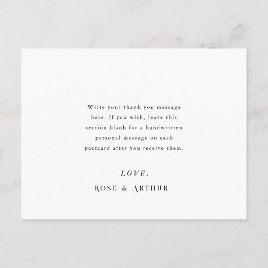 Modern en chic Wedding Bedankt Briefkaart (Achterkant)