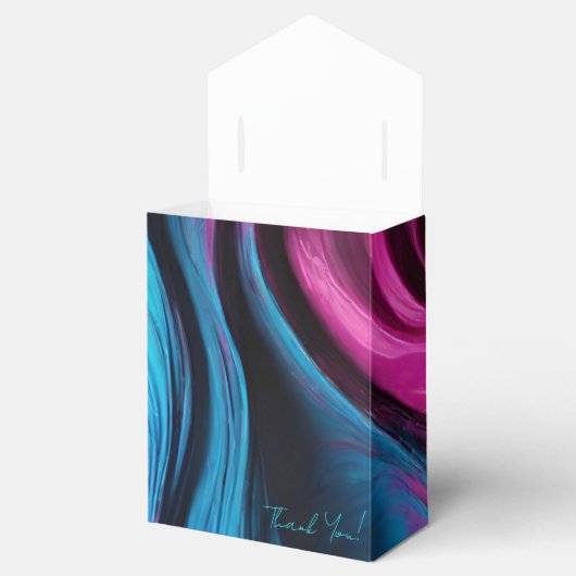 Modern en chique-blauw en roze- bedankdoosjes (Geopend)