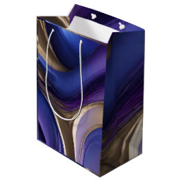 Modern en chique-blauw Paarse en gouden Medium Cadeauzakje