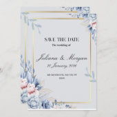 Modern en chique ontwerp voor een perfecte trouwda kaart (Voorkant / Achterkant)