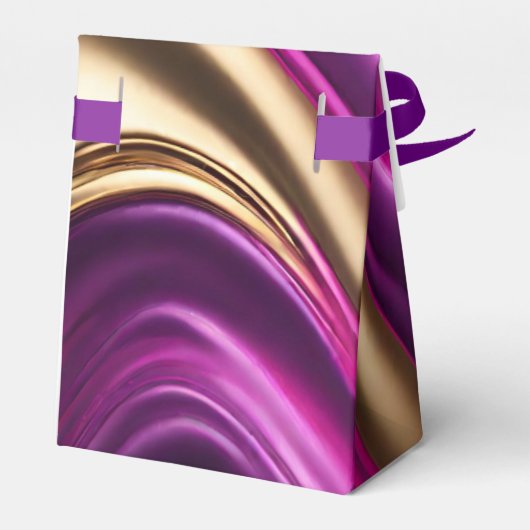 Modern en chique-Paarse Roze en Goud- Bedankdoosjes (Achterkant)