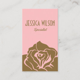Modern en chique roos gouden bloem roze visitekaartje