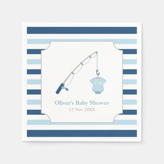 Modern en Cute Gevist Gewaardeerd Baby shower Servet (Voorkant)