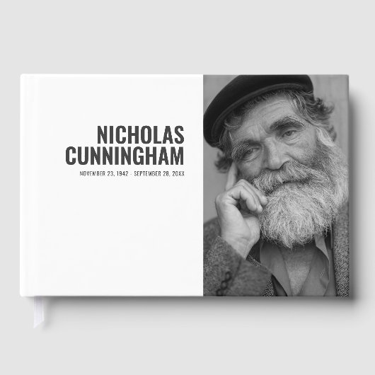 Modern en eenvoudig aangepast fotomonument gastenboek (Voorkant)