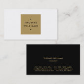 MODERN en EENVOUDIG GOUDEN DOOS LOGO op WIT Visitekaartje (Voorkant / Achterkant)