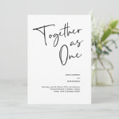 Modern en eenvoudig samen als één bruiloft kaart (Staand voorkant)