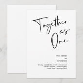 Modern en eenvoudig samen als één bruiloft kaart (Voorkant / Achterkant)
