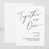 Modern en eenvoudig samen als één trouwinvitati kaart (Voorkant / Achterkant)