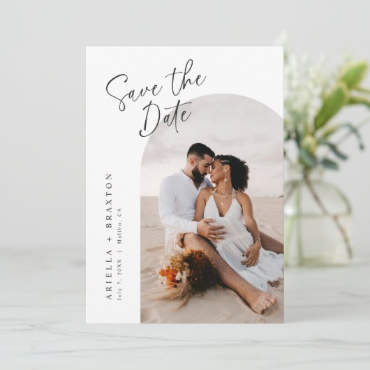 Modern en eenvoudig sparen de Datum Kaart (Staand voorkant)