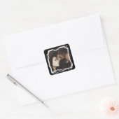 Modern en eenvoudig uniek fototemplate bruiloft vierkante sticker (Envelop)