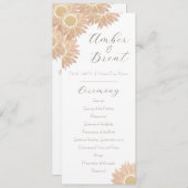 Modern en eenvoudig zonnebloem bruiloft programma (Voorkant / Achterkant)