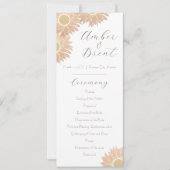 Modern en eenvoudig zonnebloem bruiloft programma (Voorkant)