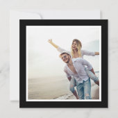 Modern en eenvoudig zwart sparen de Datum Fotokaar Save The Date (Achterkant)