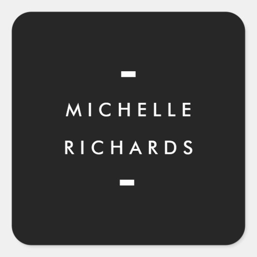 Modern en eenvoudig zwart vierkante sticker (Voorkant)