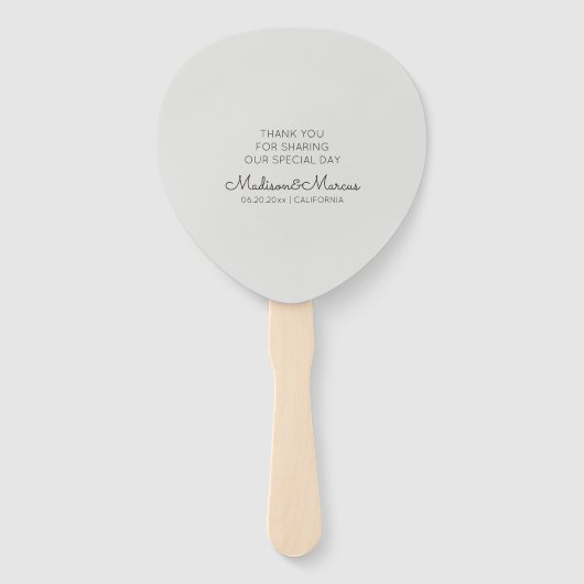 Modern en Elegant Aangepast fotohuwelijk Handwaaier (Achterkant)